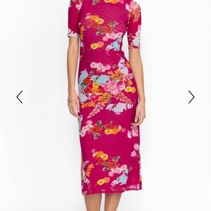 Johnny Was GOLDEN BOUQUET MESH MIDI DRESS